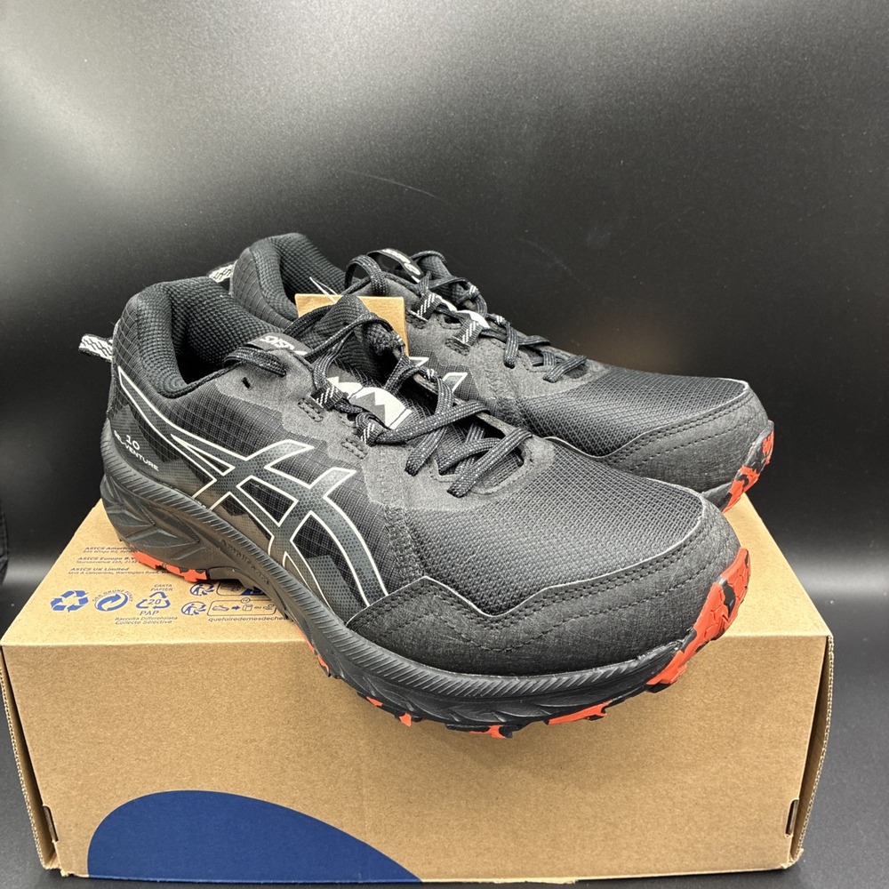 Asics GEL-Venture 10 Mens Sz 8 Trail Running Shoes Black / Lake Grey New